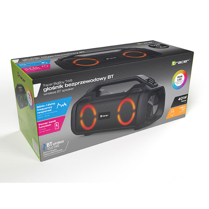 Tracer BigBoy TWS Bluetooth Speakers Black 40W IPX5 3600mAh