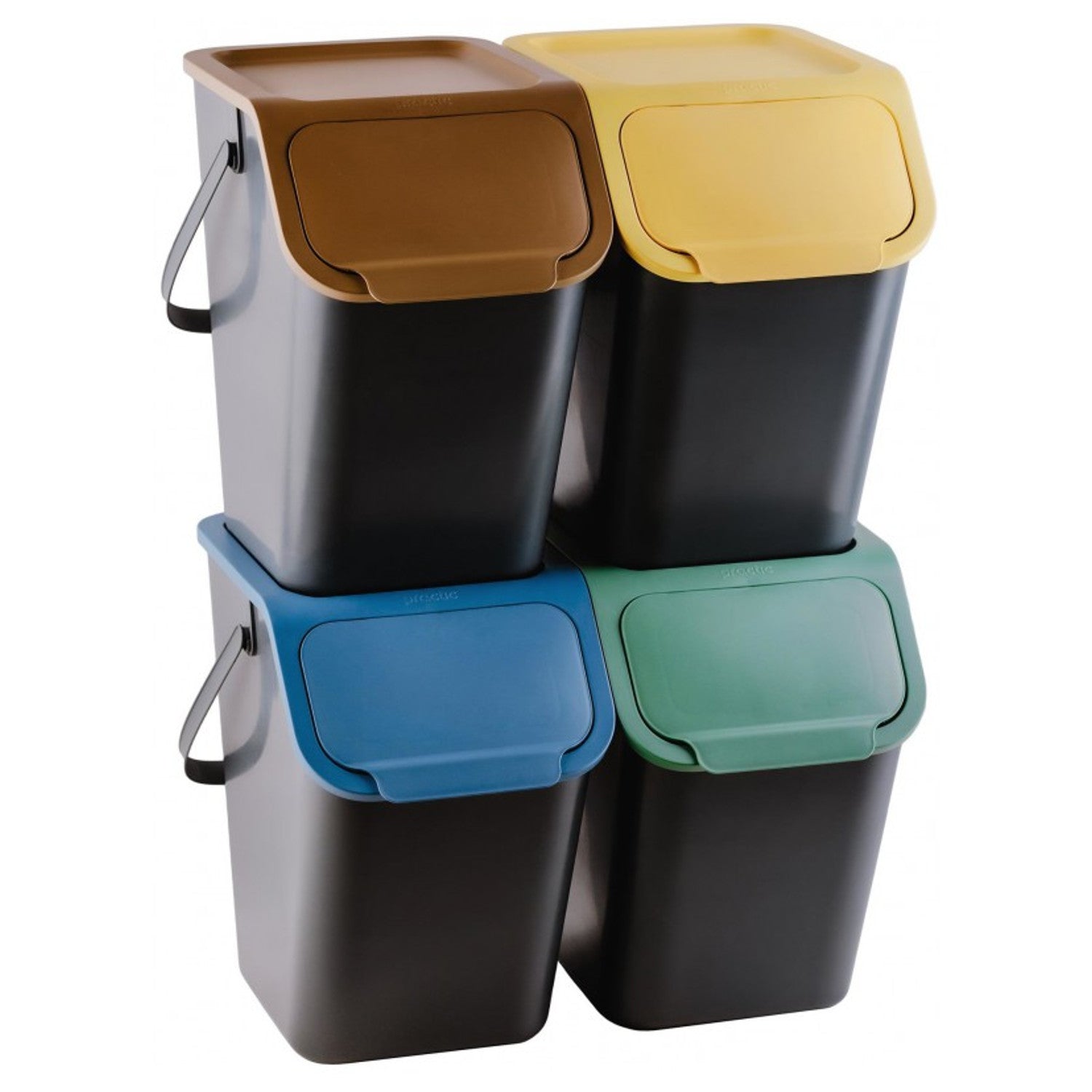 Container Set Practic for Segregation, 4x25L, Black, Bini 10100599 ...