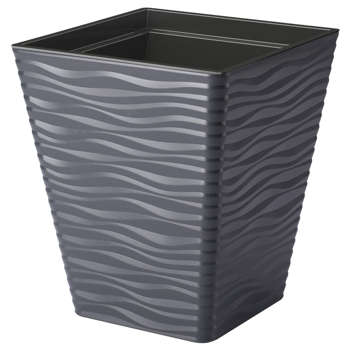 Sahara Dunes 35 cm anthracite plastic square casing pot