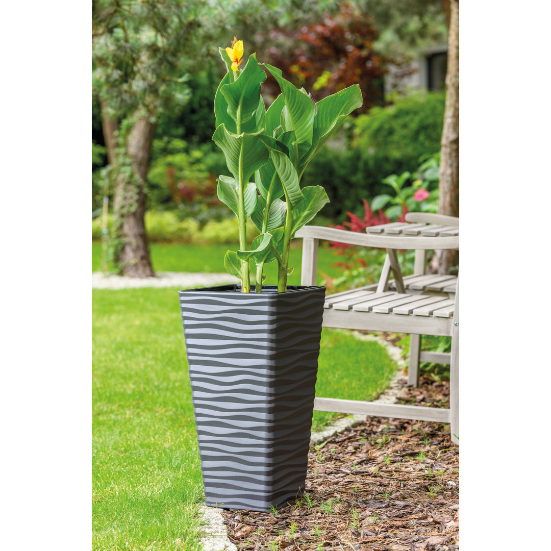 Sahara Dunes Slim square 30 cm anthracite casing with removable insert