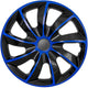 NRM Quad Bicolor Universal Hubcap 16'' Wheel Cover Wheel Trim Hub Cap Blue and Black 1 Piece