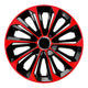 NRM Extra Strong Universal Hubcap 15'' Wheel Cover Wheel Trim Red and Black 1 Piece