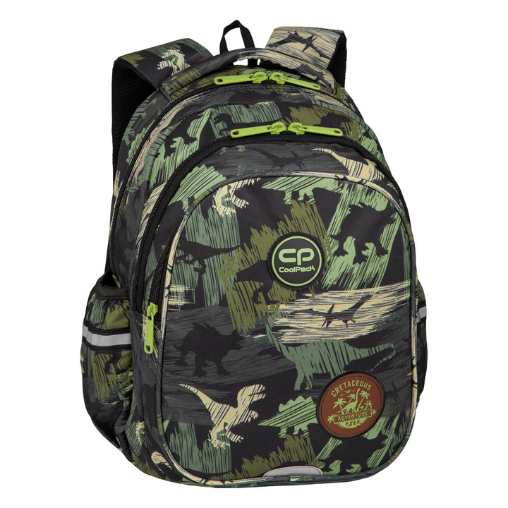 Coolpack Youth Backpack with 3 Compartments and Contoured Back - Jerry Adventure Park Design