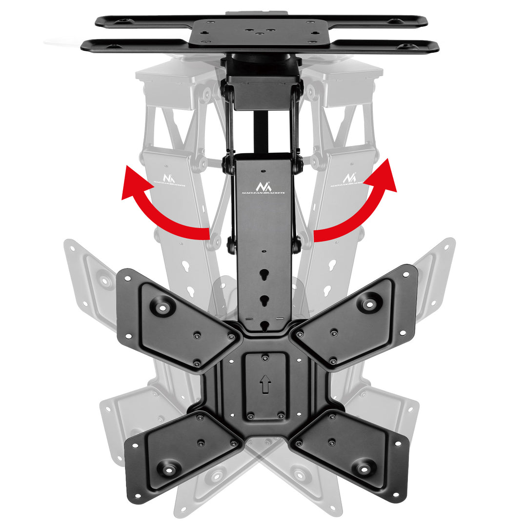 Maclean electric ceiling TV mount, TUYA support, max VESA 600x400, 90st swivel remote control, 23"-65", 30kg, MC-491