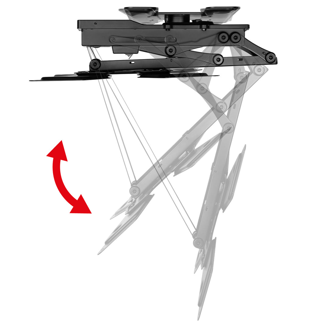 Maclean electric ceiling TV mount, TUYA support, max VESA 600x400, 90st swivel remote control, 23"-65", 30kg, MC-491