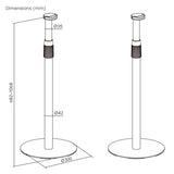 Maclean MC-496 Floor stand for Sonos Era 100 and 300 | Adjustable 682-1068 mm | Cable management and stable base | Set of 2 black tripods | Stylish and safe design