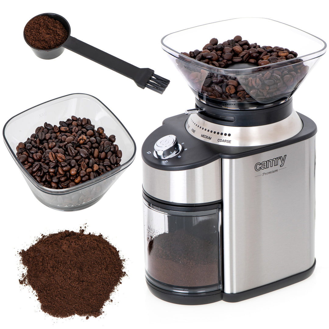 Camry CR 4443 Conical Burr Coffee Grinder, 200W with 16 Grind Settings