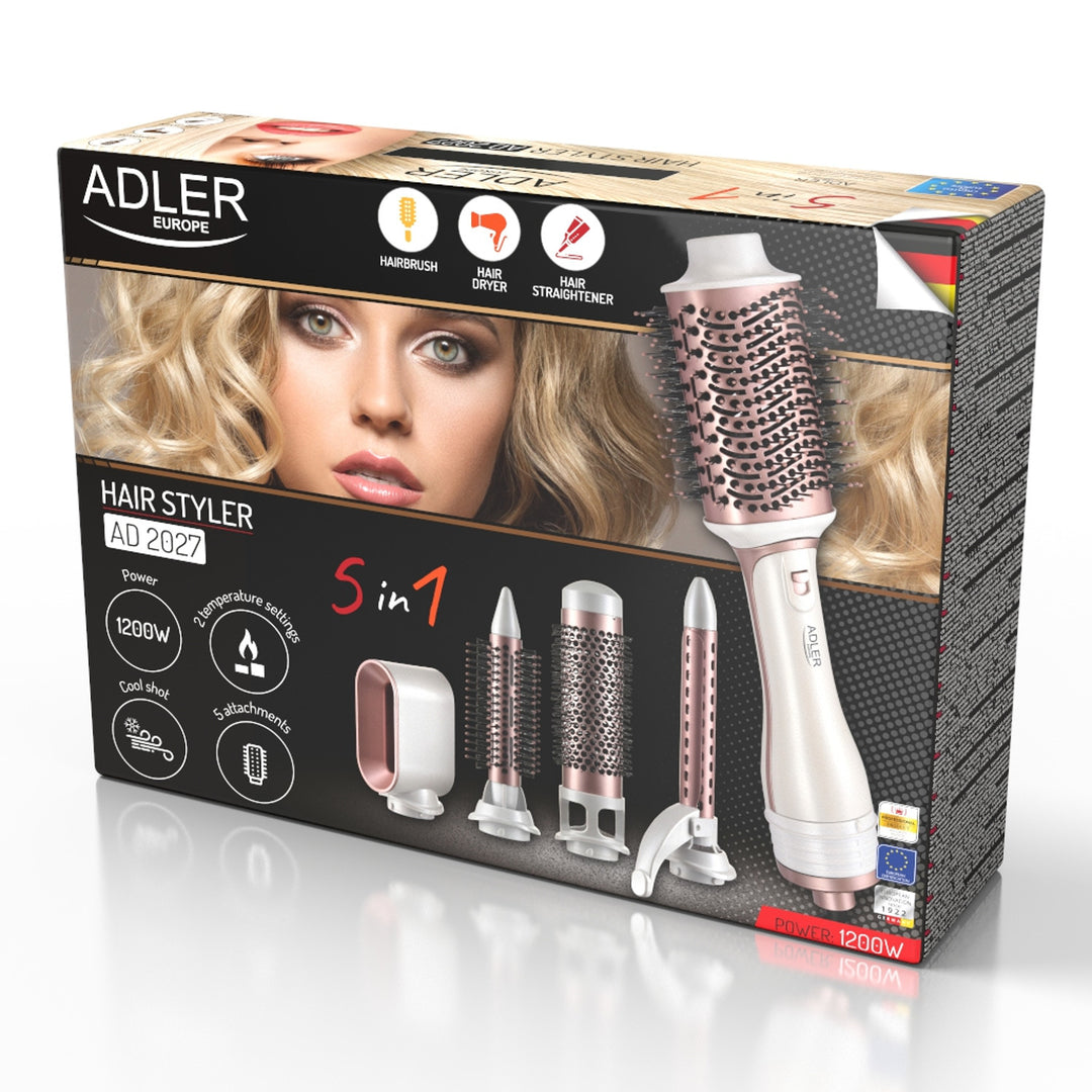 Adler 5-in-1 curling dryer, 1200W, 5 attachments, AD 2027
