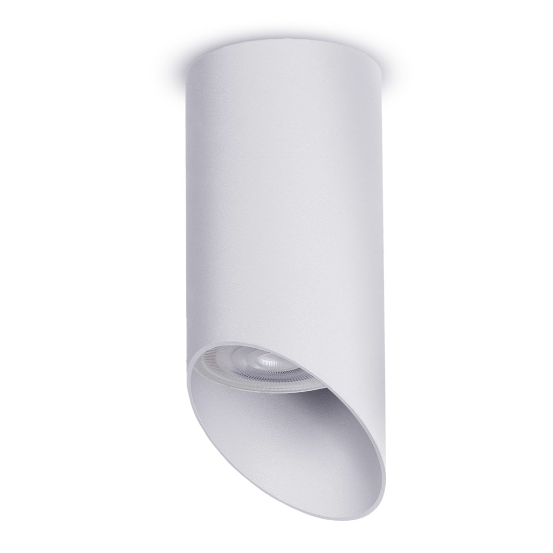Maclean surface mount / tube luminaire, spot, round, aluminum, GU10, 55x130mm, white, MCE360 W