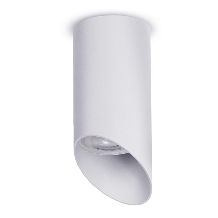Maclean surface mount / tube luminaire, spot, round, aluminum, GU10, 55x130mm, white, MCE360 W