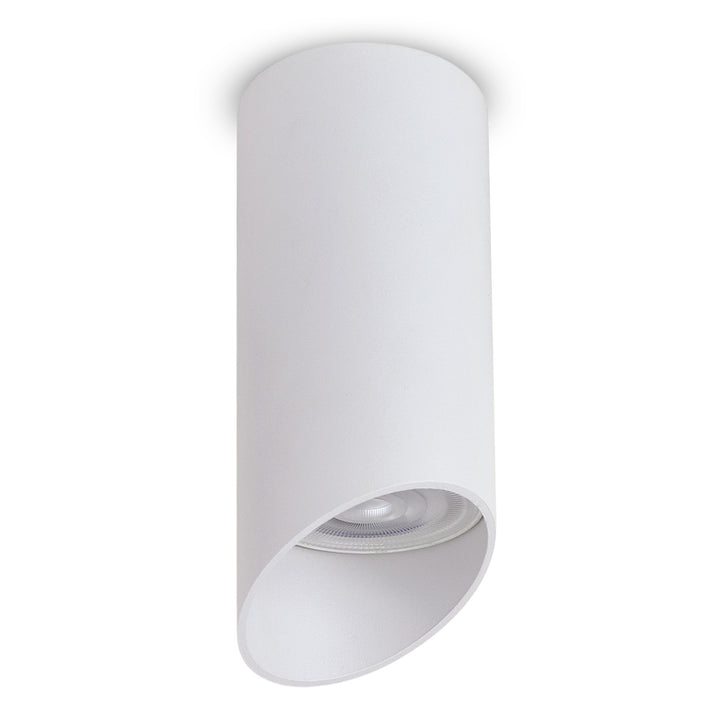Maclean surface mount / tube luminaire, spot, round, aluminum, GU10, 55x130mm, white, MCE360 W