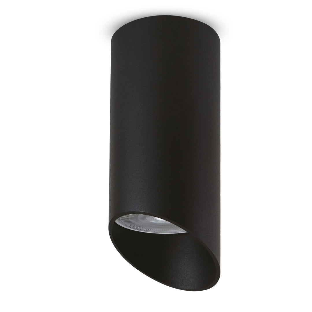 Maclean surface-mounted luminaire / tube, spot, round, aluminum, GU10, 55x130mm, black color, MCE360 B