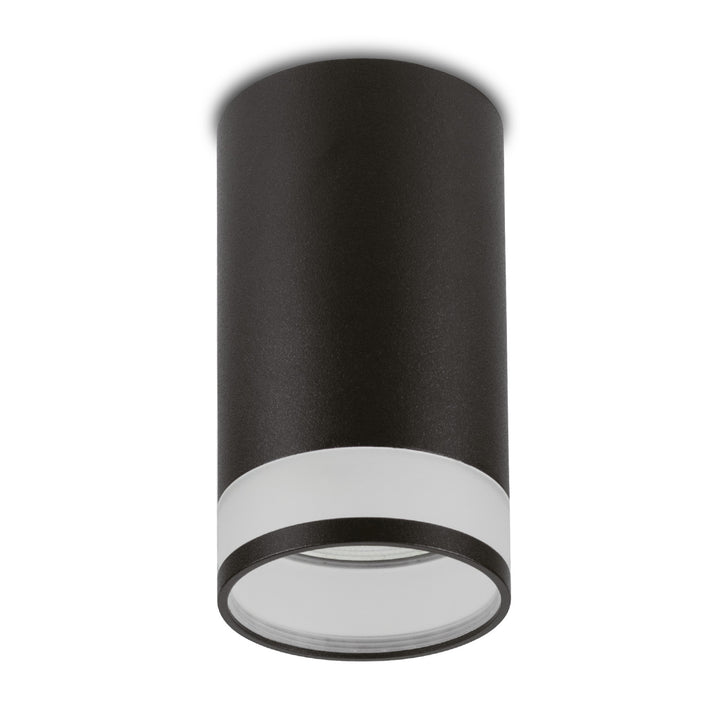 Maclean surface-mounted luminaire / tube, spot, round, aluminum, GU10, 55x105mm, black color, MCE361 B