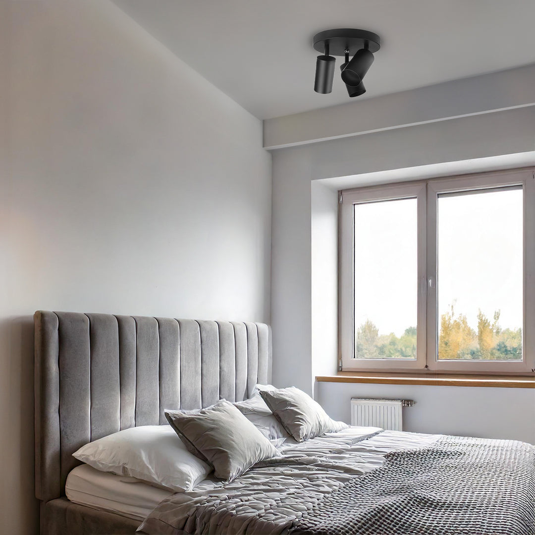 Lampa síleála Maclean, spota, sochorraithe, alúmanam, 3xGU10, 55x100mm, dath dubh neamhlonrach, MCE362 B