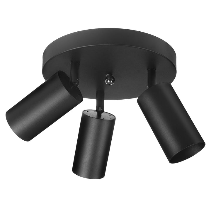 Lampa síleála Maclean, spota, sochorraithe, alúmanam, 3xGU10, 55x100mm, dath dubh neamhlonrach, MCE362 B