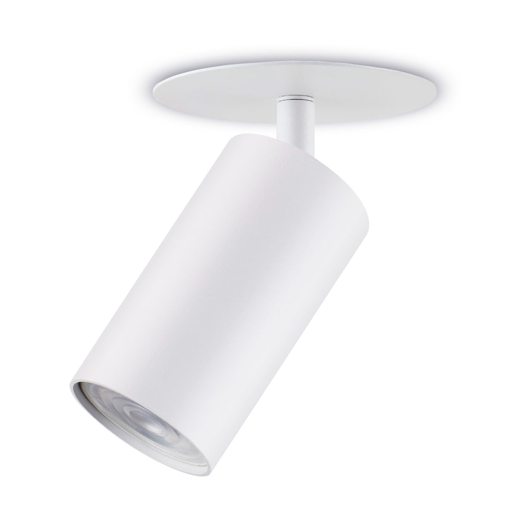 Maclean flush mount / tube luminaire, spot, round, aluminum, GU10, 55x100mm, white, MCE364 W