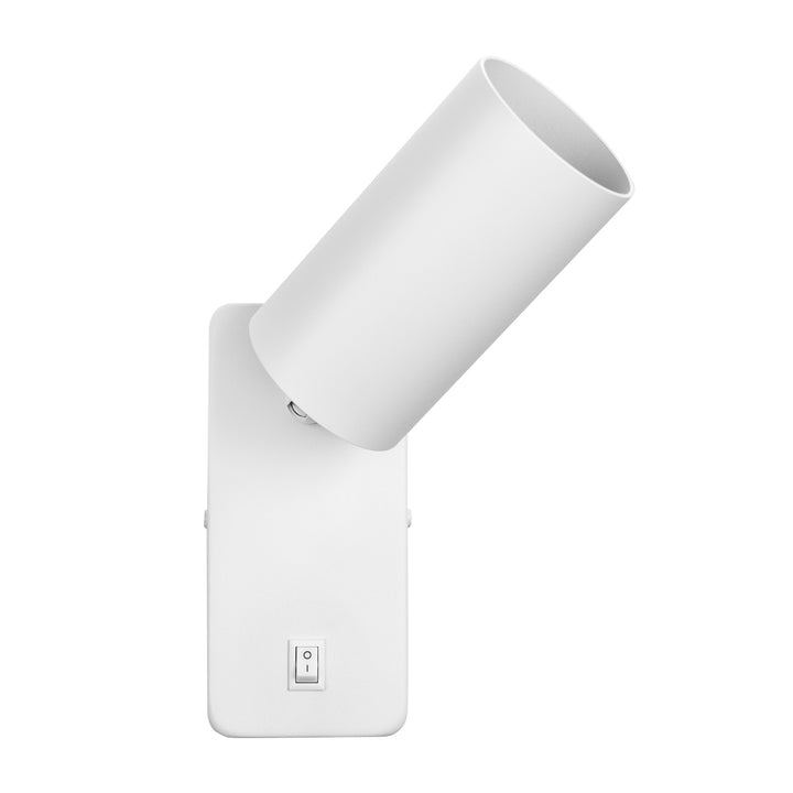 Maclean wall lamp / wall light, spot, round, GU10, with 55x100mm switch, white, MCE369 W