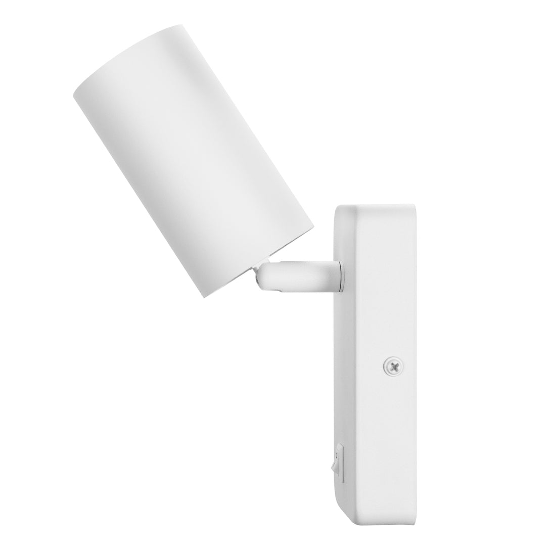 Maclean wall lamp / wall light, spot, round, GU10, with 55x100mm switch, white, MCE369 W