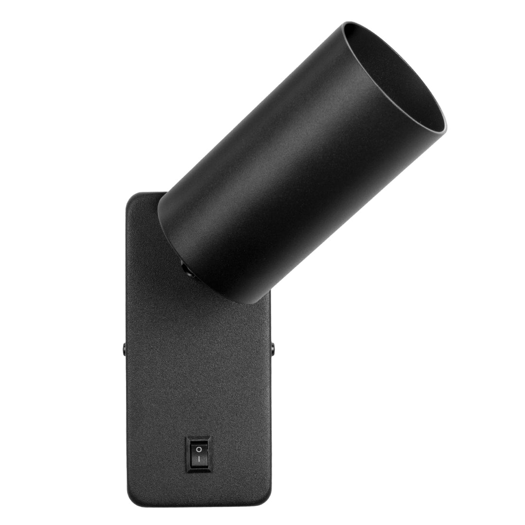 Maclean wall lamp / wall light, spot, round, GU10, with switch, 55x100mm, black color, MCE369 B