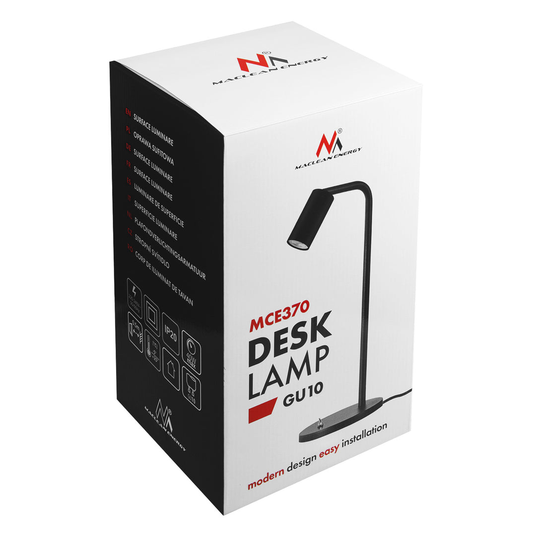 Lampa deisce spota GU10 le lasc ar/as dubh 55x90mm