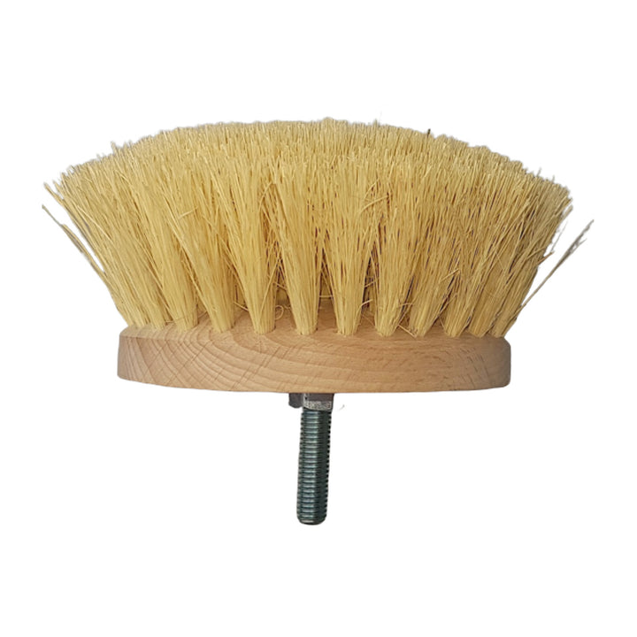 Starmann Wood Waxing Brush for Drill – Beech Wood Handle with Tampico Fiber Bristles (Model SDWM)