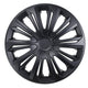 Universal 16" NRM Strong Matte Black Hubcap - Single Piece Wheel Cover