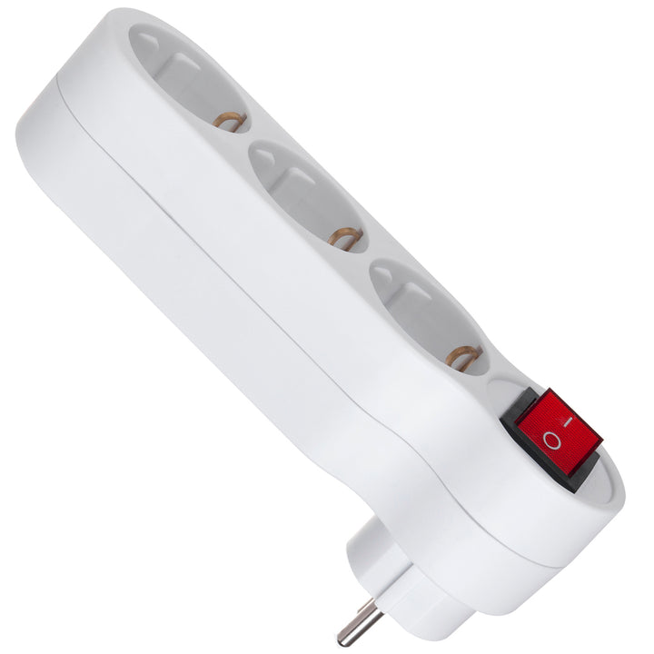 2x Maclean current outlet, triple, with switch and ground, 16A, German version, MCE216