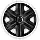 NRM Fast Lux Universal Hubcap 14" Wheel Cover Wheel Trim Hub Cap Black and White 1 Piece