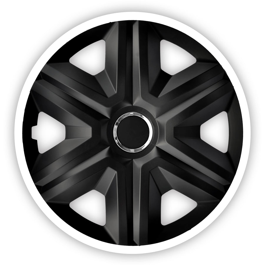 NRM Fast Lux Universal Hubcap 14" Wheel Cover Wheel Trim Hub Cap Black and White 1 Piece