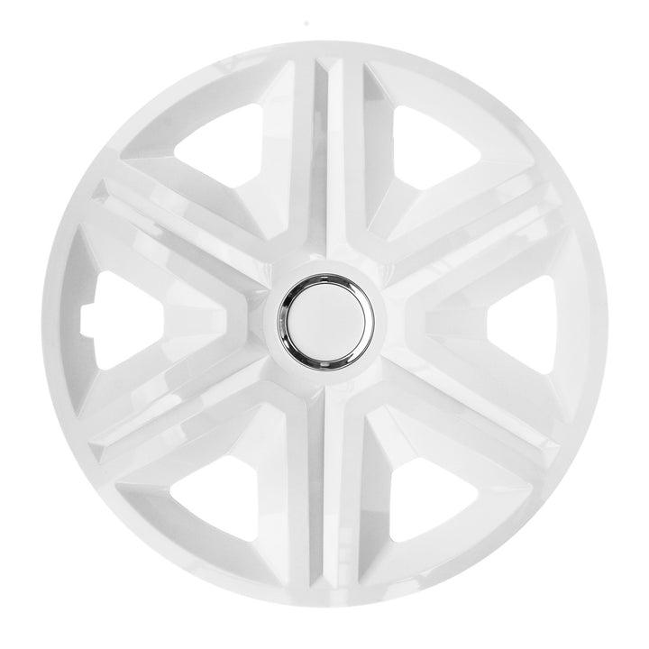 NRM Fast Universal Hubcap 16" Wheel COver Wheel Trim Hub Cap White Press-on 1 Piece