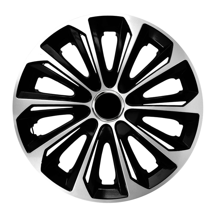 NRM Extra Strong Universal Hubcap 16" Wheel Cover Wheel Trim Hub Cap Silver-black 1 Piece