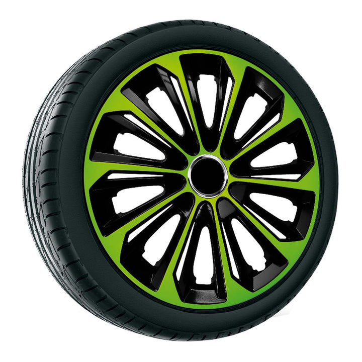 NRM Extra Strong Universal Cap Wheel Trim  14" Green-black 1 Piece