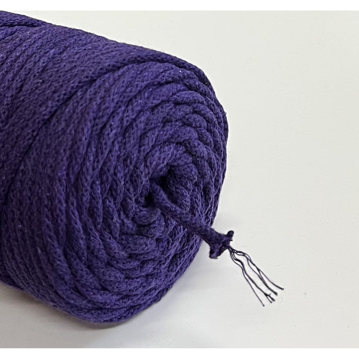 ColiNea, cotton cord with cotton core, braided, 5mm, 100m, purple