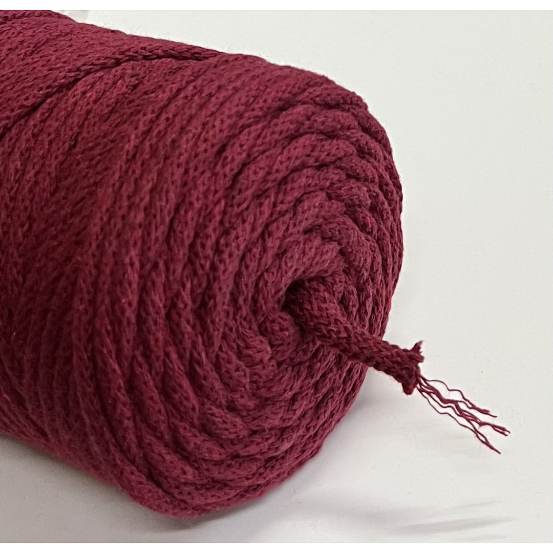 ColiNea, cotton cord with cotton core, braided, 5mm, 100m, maroon