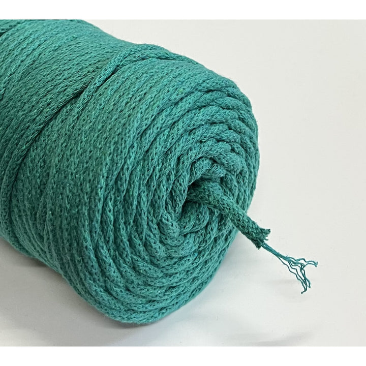 ColiNea, cotton cord with cotton core, braided, 5mm, 100m, turquoise