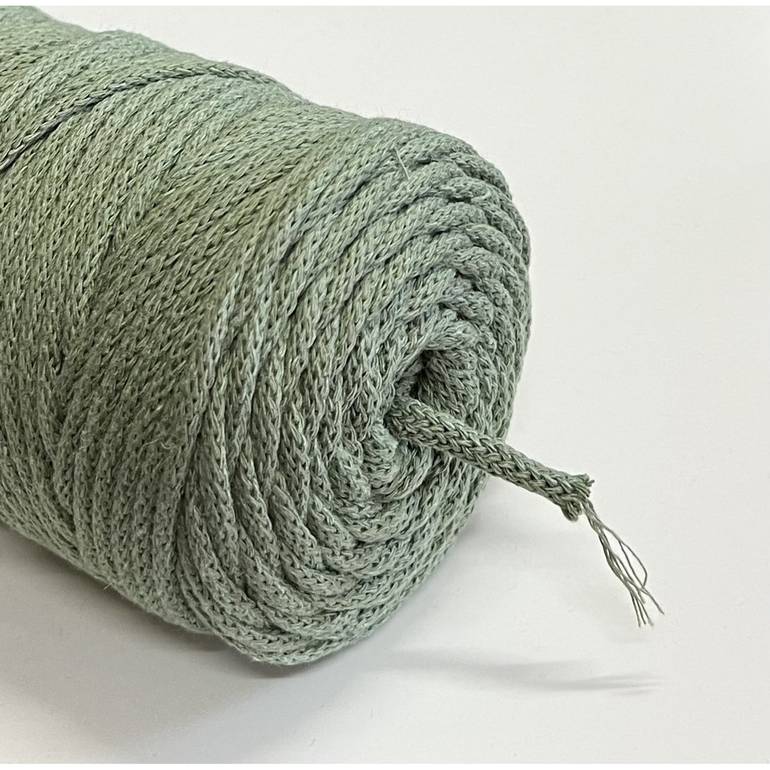 ColiNea, cotton cord with cotton core, braided, 5mm, 100m, pistachio