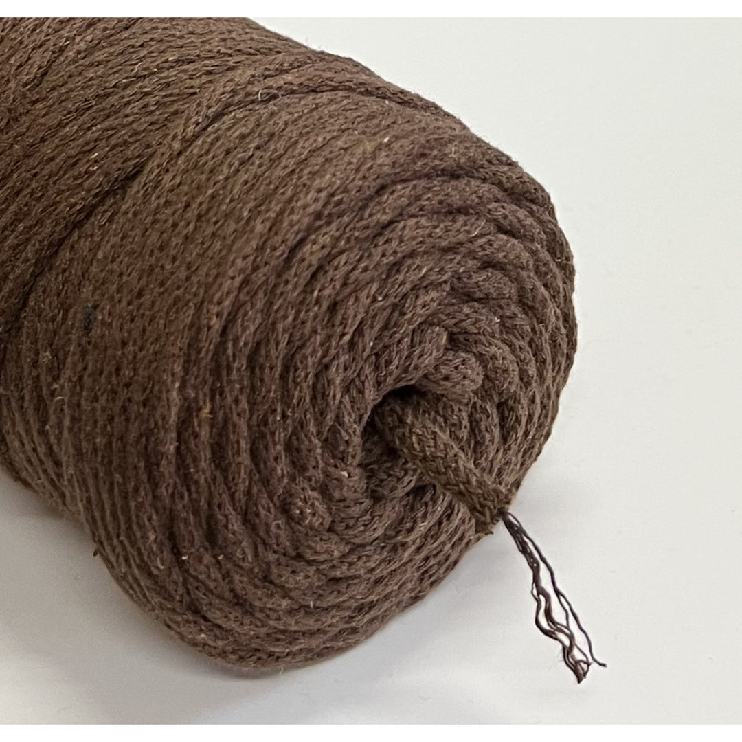 ColiNea, cotton cord with cotton core, braided, 5mm, 100m, brown