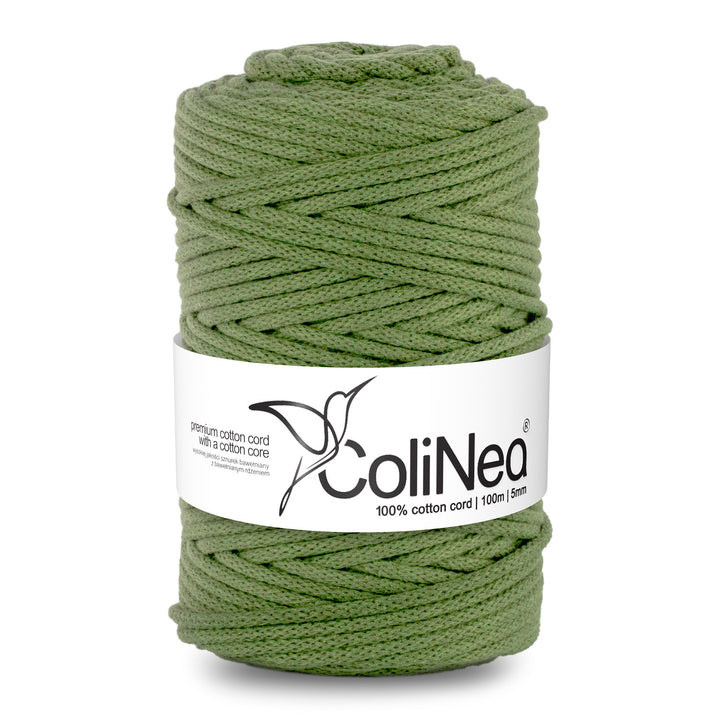 ColiNea, cotton cord with cotton core, braided, 5mm, 200m, pistachio