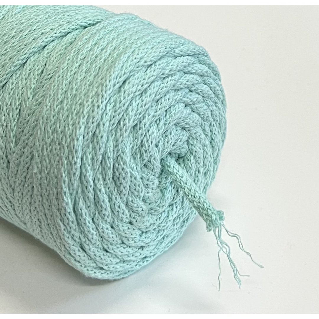 ColiNea 3mm Dark Celadon green Braided Cotton Cord with Durable Cotton Core, 100m Length - Ideal for Crafting and DIY Projects