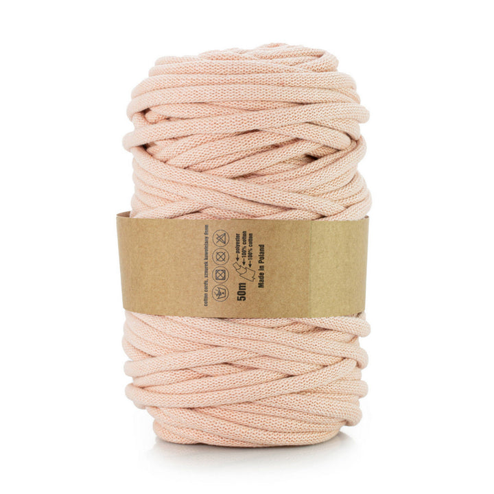 WAS, cotton cord with polyester core, braided, 9mm, 50m, salmon