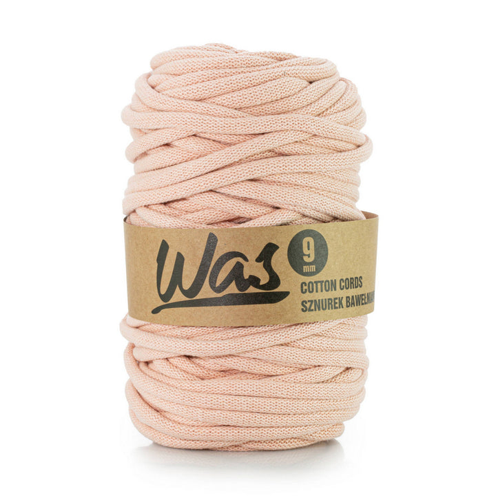 WAS, cotton cord with polyester core, braided, 9mm, 50m, salmon