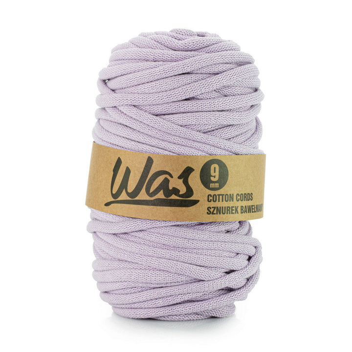 WAS, cotton cord with polyester core, braided, 9mm, 50m, lilac