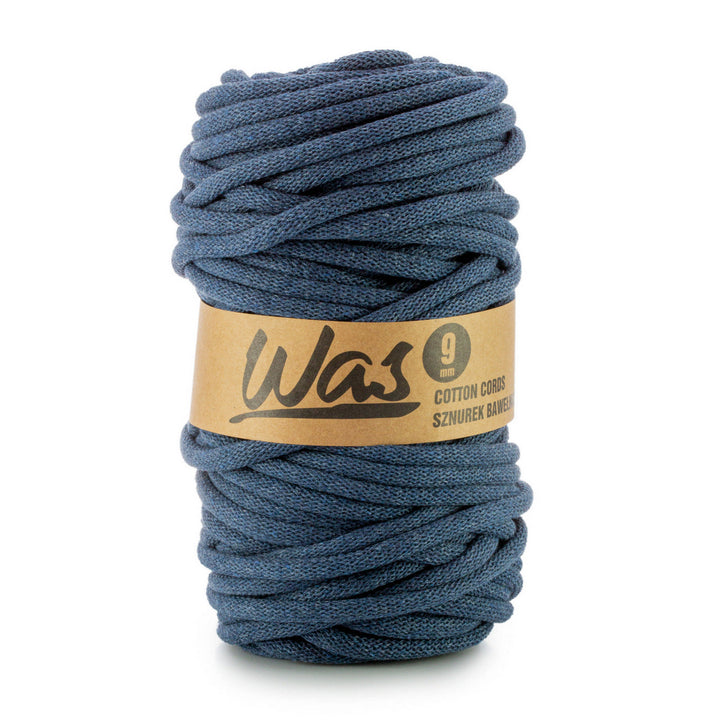 WAS, cotton cord with polyester core, braided, 9mm, 50m, light denim