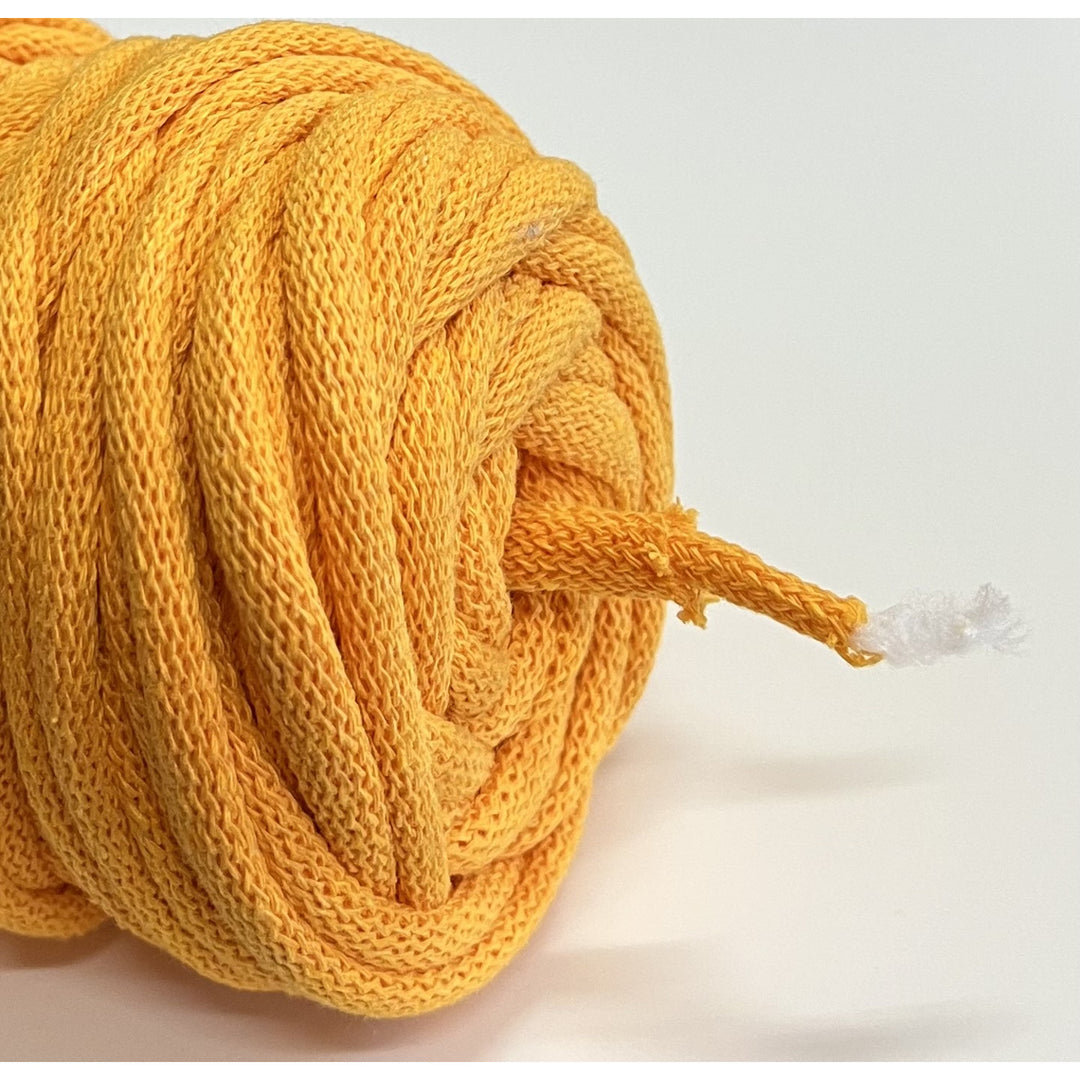 WAS, cotton cord with polyester core, braided, 9mm, 50m, dark yellow