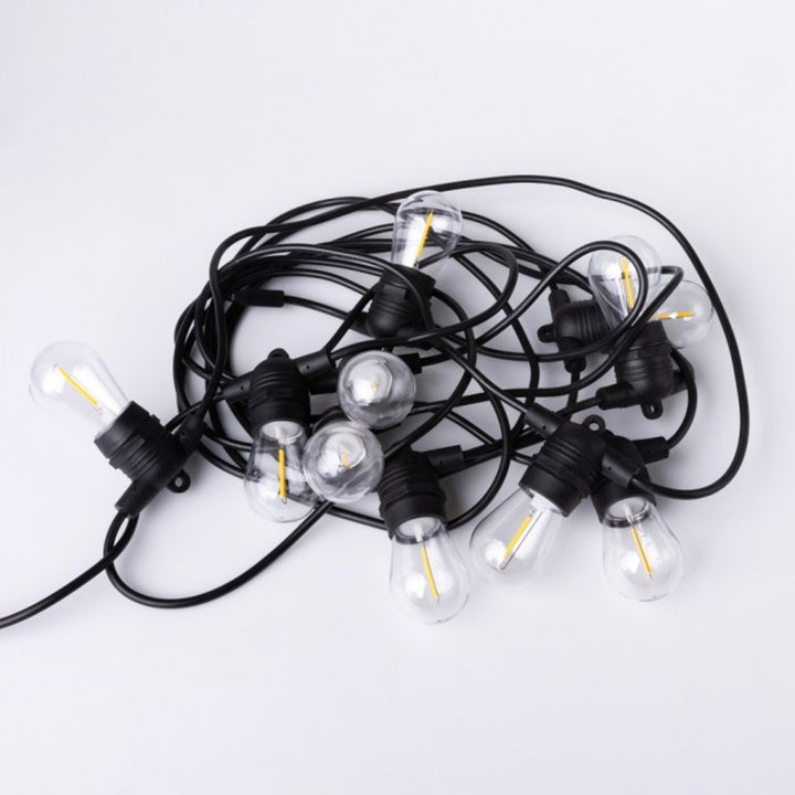 EcoLight Solar LED String Lights - 10 E27 Bulbs, 2700K Warm White, Model EC20088