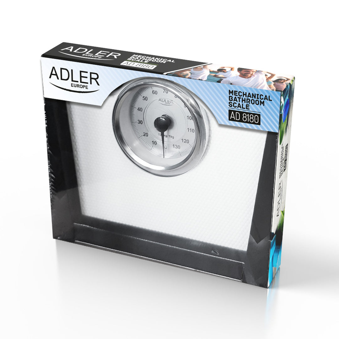 Adler AD 8180 Mechanical Bathroom Scale, 136 kg Capacity, White