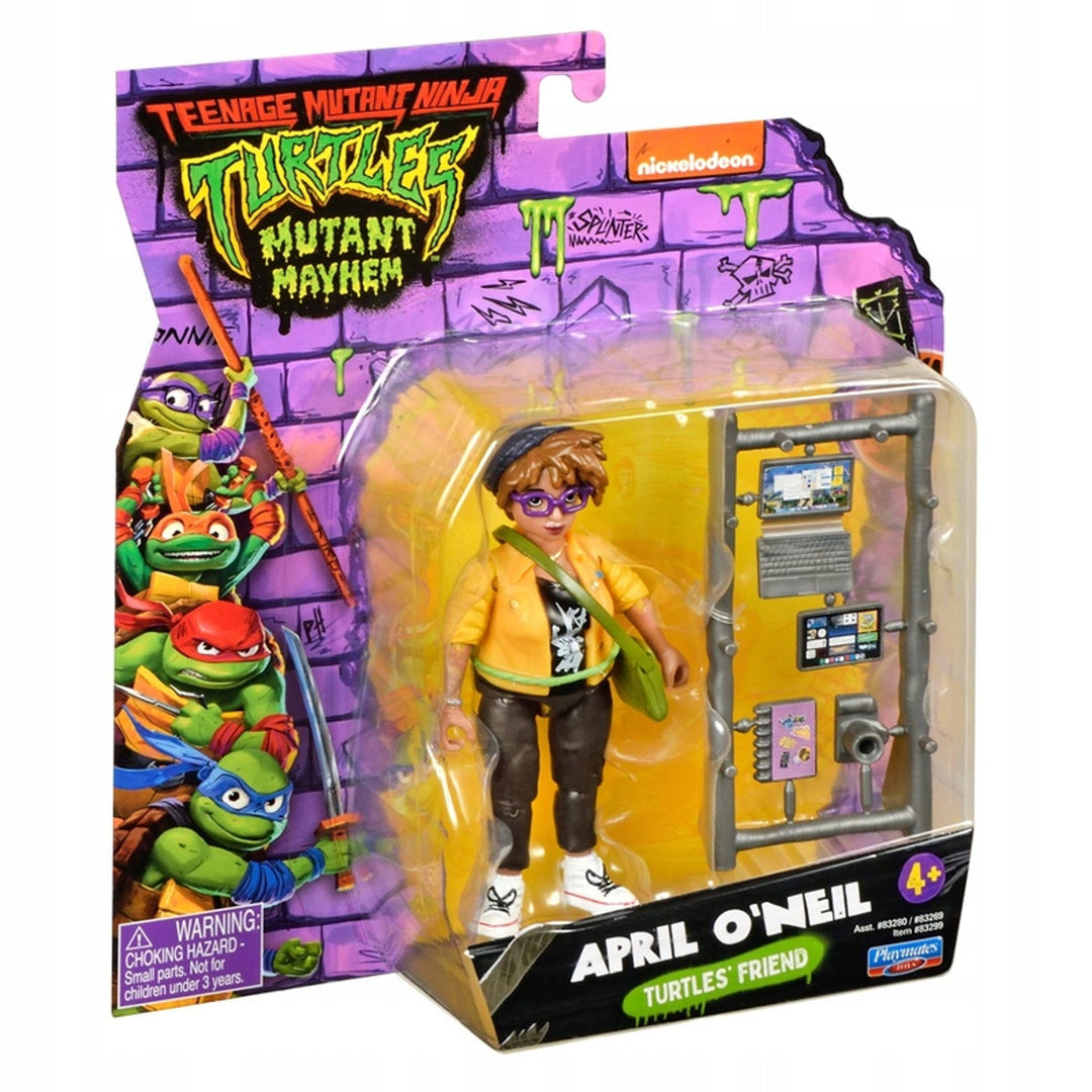 April O'Neil figurine with Warrior Ninja Turtles accessories