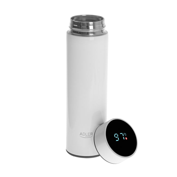 Adler thermos flask, LED touchscreen display, 473 ml capacity, white, AD 4506