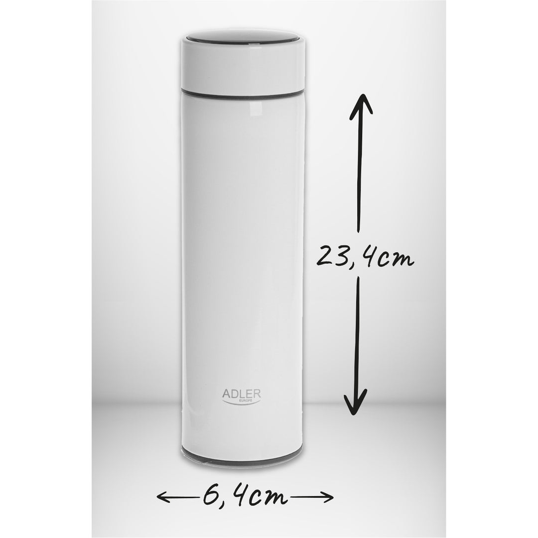 Adler thermos flask, LED touchscreen display, 473 ml capacity, white, AD 4506