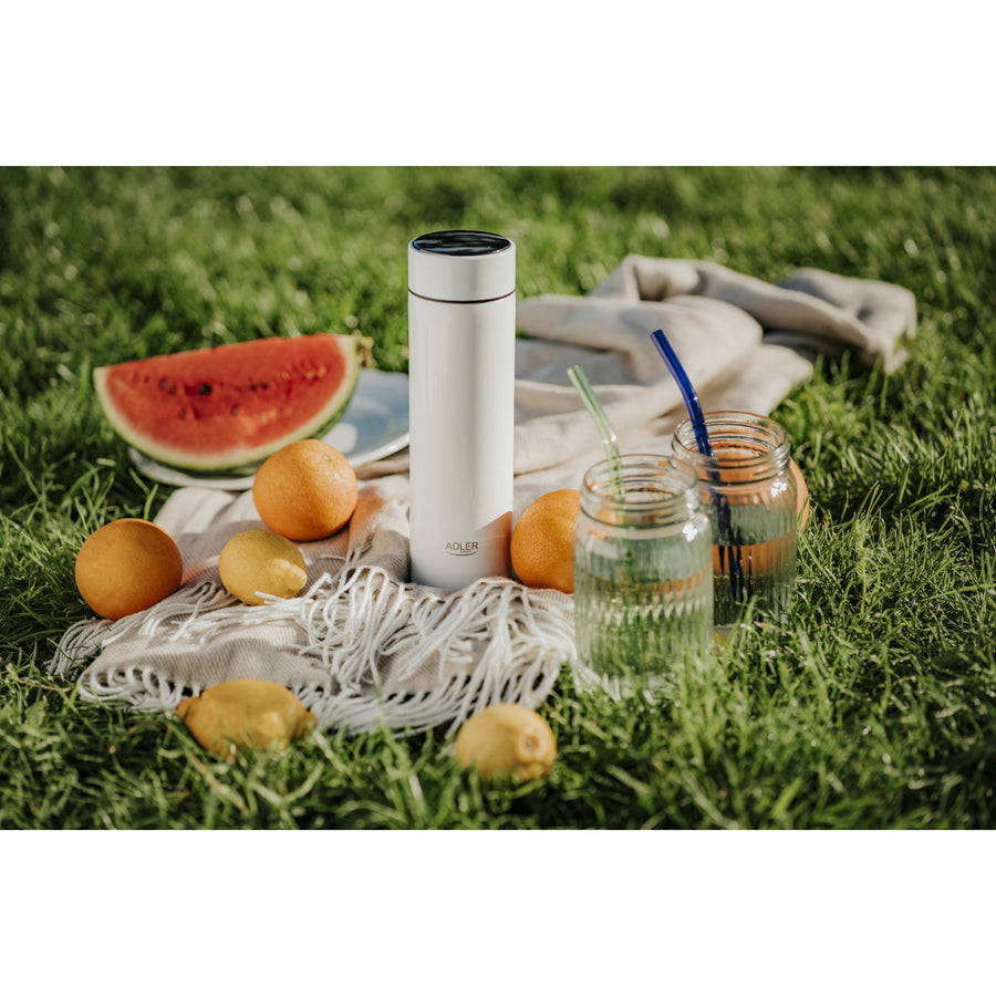 Adler thermos flask, LED touchscreen display, 473 ml capacity, white, AD 4506
